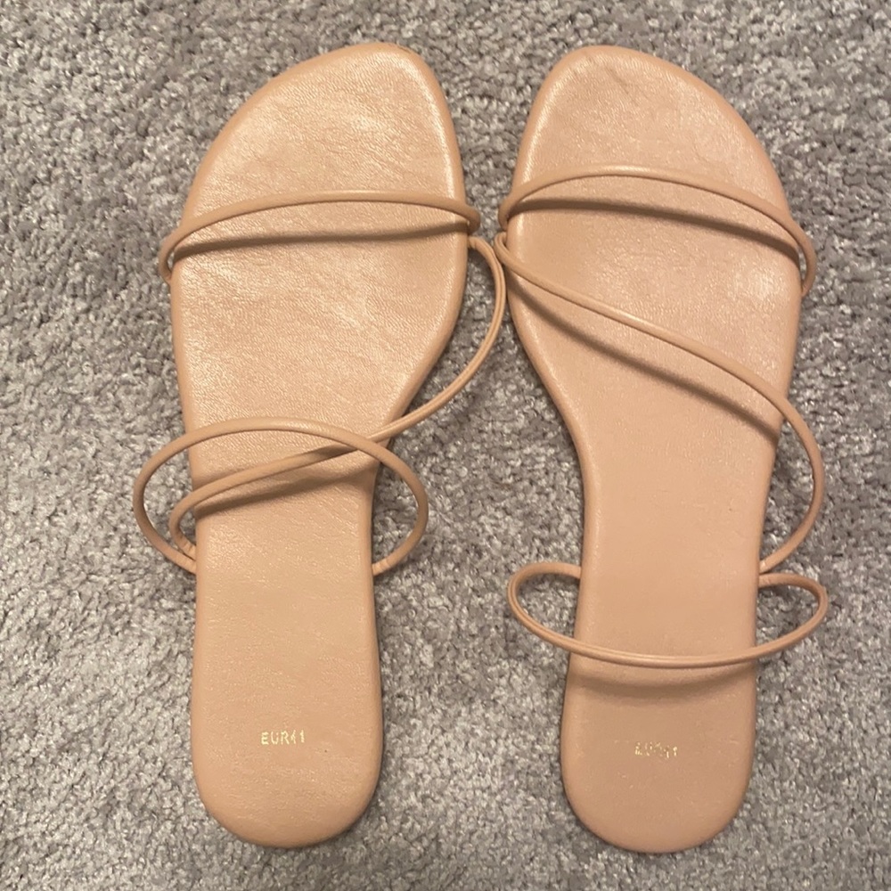 SHEIN Faux Leather Strappy Slip-On Sandals
